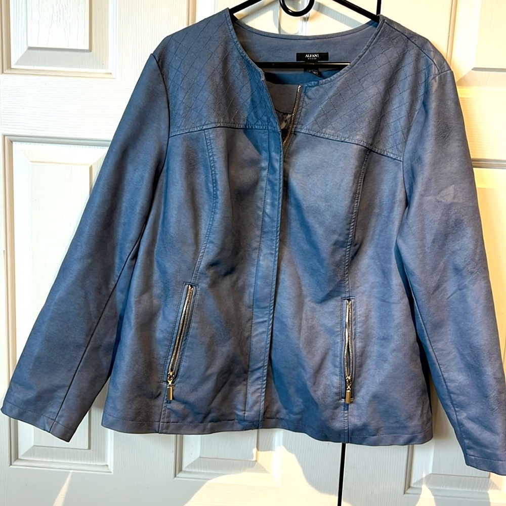 Alfani Woman Faux Leather Moto Jacket